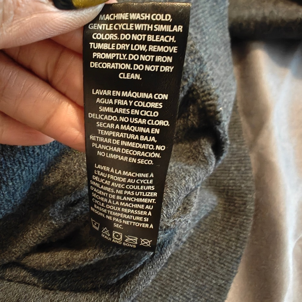 Maui and Sons Mens Zip Up Hoodie Gray Size Large Full Zip Casual Beach LARGE - Picture 7 of 12